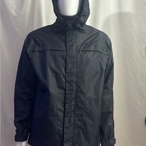Men's Waterproof Hooded Raincoat in Black